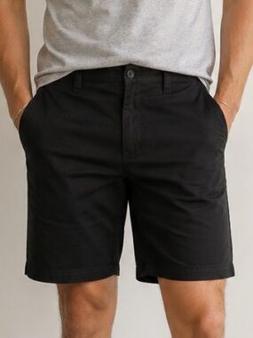 Blue Crown Men’s Black Hybrid Denim Shorts Flat Front Mid Rise Size 32